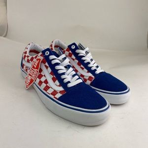 Vans Old Skool Pro Red White Blue Checkerboard